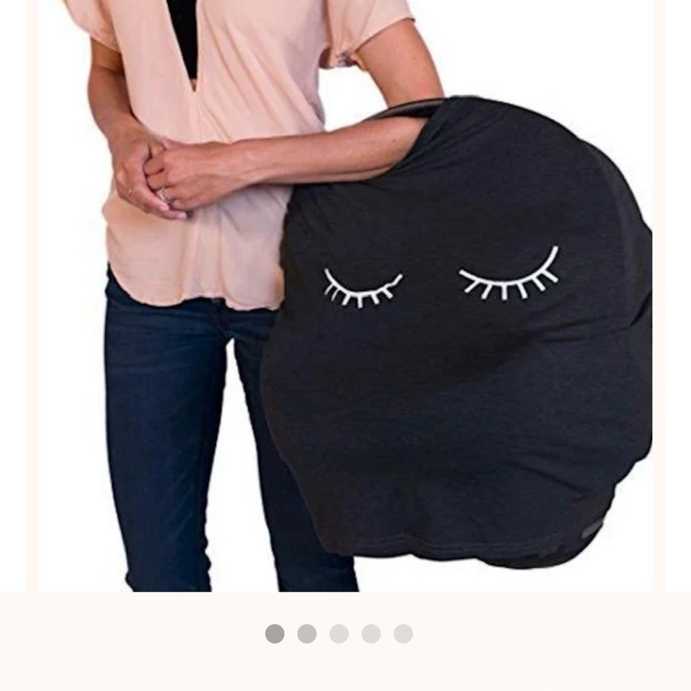 Black Multi-Use Car Seat Cover with Eyelash Design